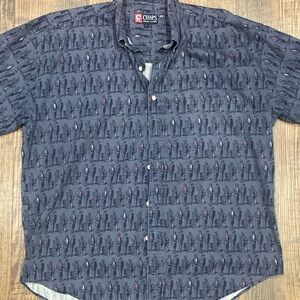 VTG RL Chaps Nautical Short Sleeve Button Up